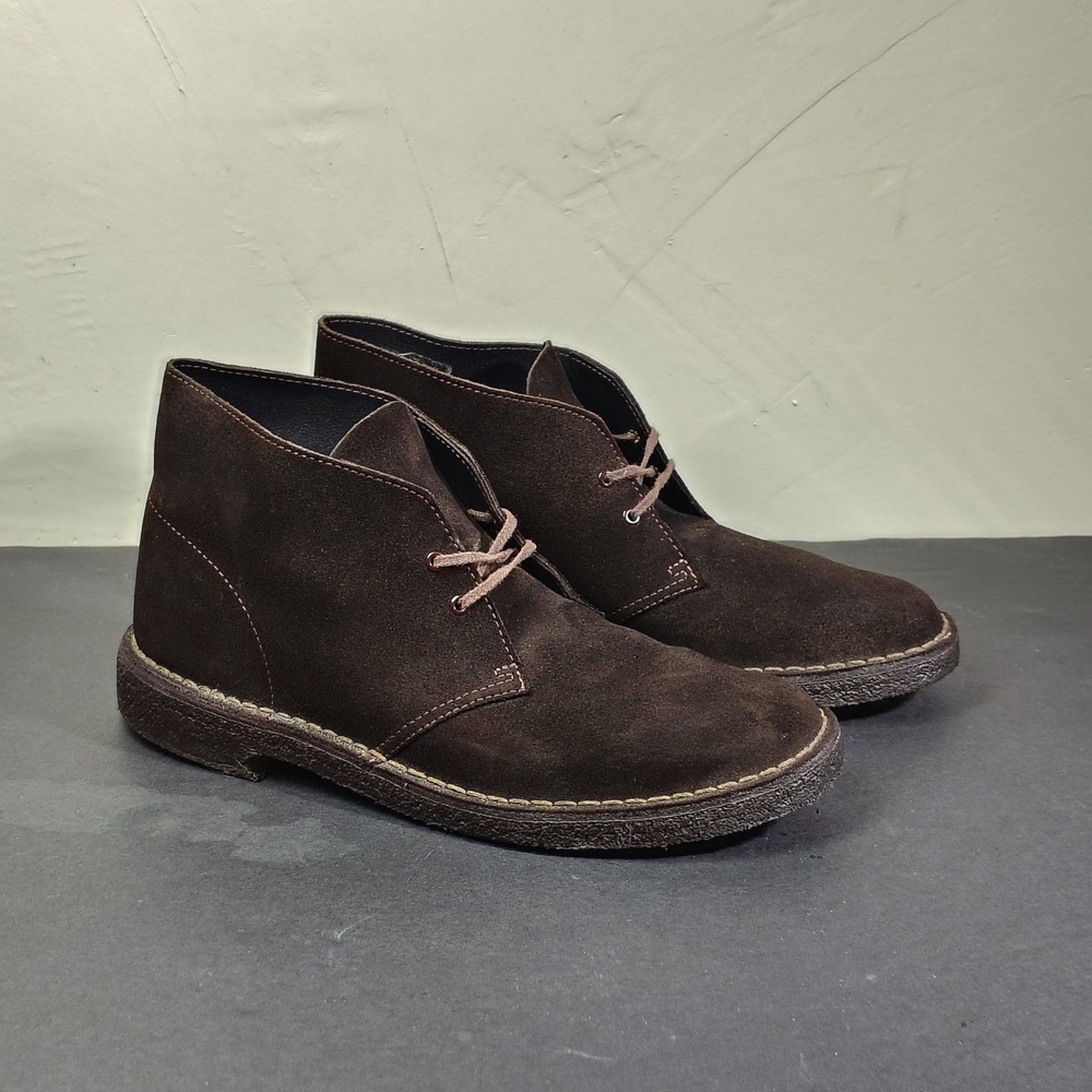 Clarks Desert Boot Mens 10 Brown Suede Chukka Crepe Sole 31692 Classic Casual